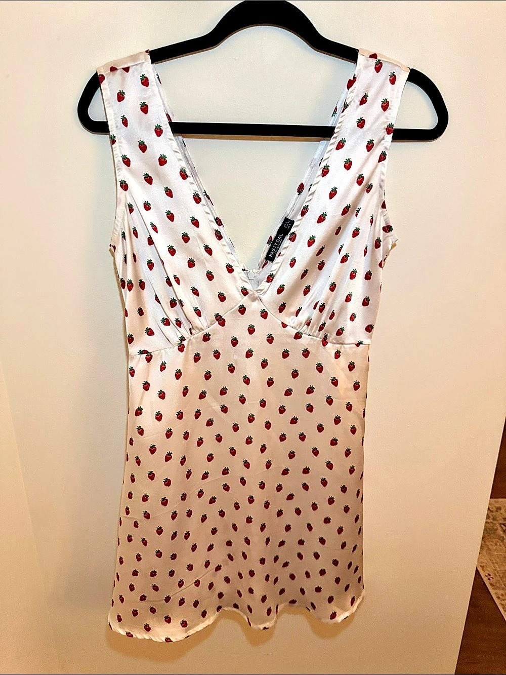 Nasty Gal Strawberry Print Mini Dress US 0 Like New